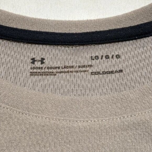 Under Armour Long Sleeve Thermal Men's Large Green Outdoors Moose Logo Knit Tee - Picture 7 of 8